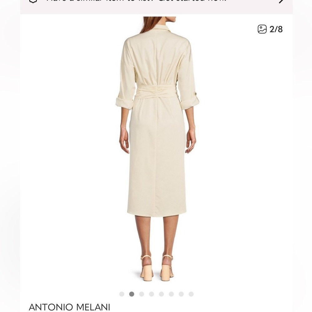 ANTONIO MELANI Cream Midi Tie-Waist Skirt - Picture 6 of 6